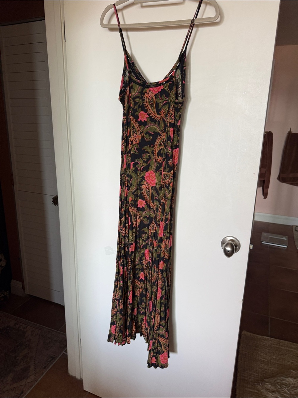 Spell Black Maxi Dress with Pink & Green Floral Print - Picture 5 of 5
